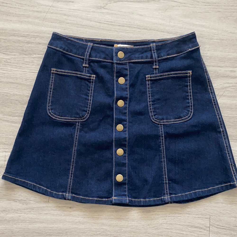 Altar’d State Dark Denim Skater Skirt